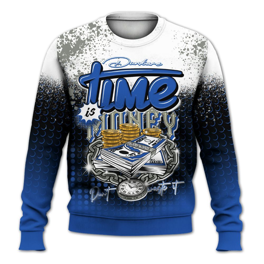 Sweatshirt To Match Lucky Shorts 3s - Halftone Time Is Money All Over Print