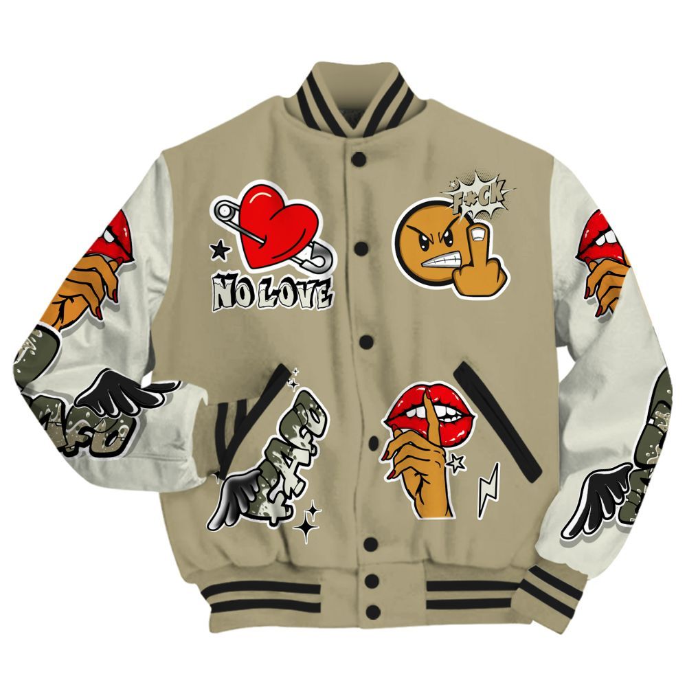 Varsity Jacket To Match Low OG Medium Olive 1s - FK Around Find Out All Over Print