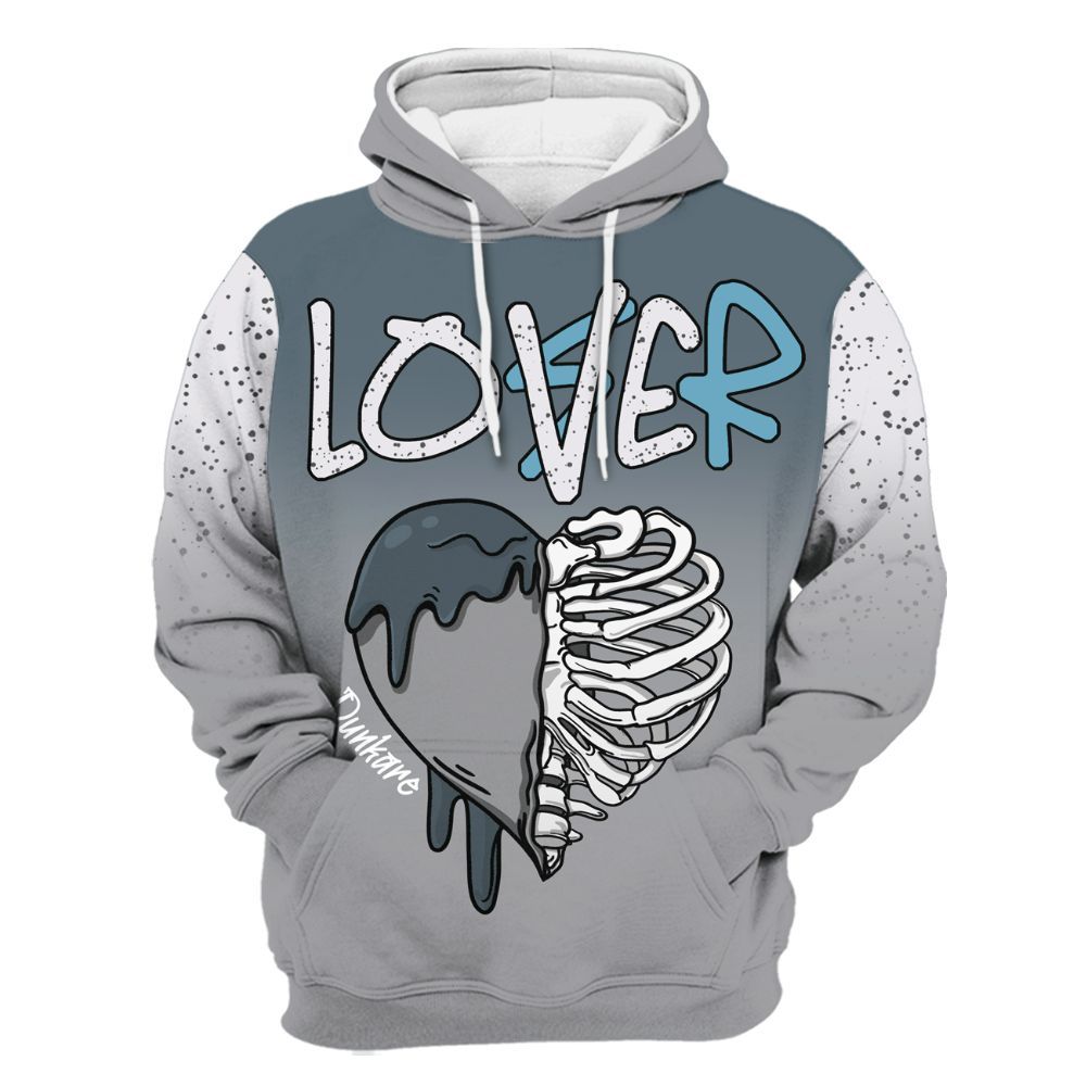 Hoodie To Match Retro Light Graphite Wolf Grey 5s - Loser Lover Dripping All Over Print