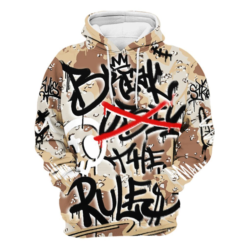 Hoodie To Match Desert Camo 3s - Break Rules Streetwear All Over Print