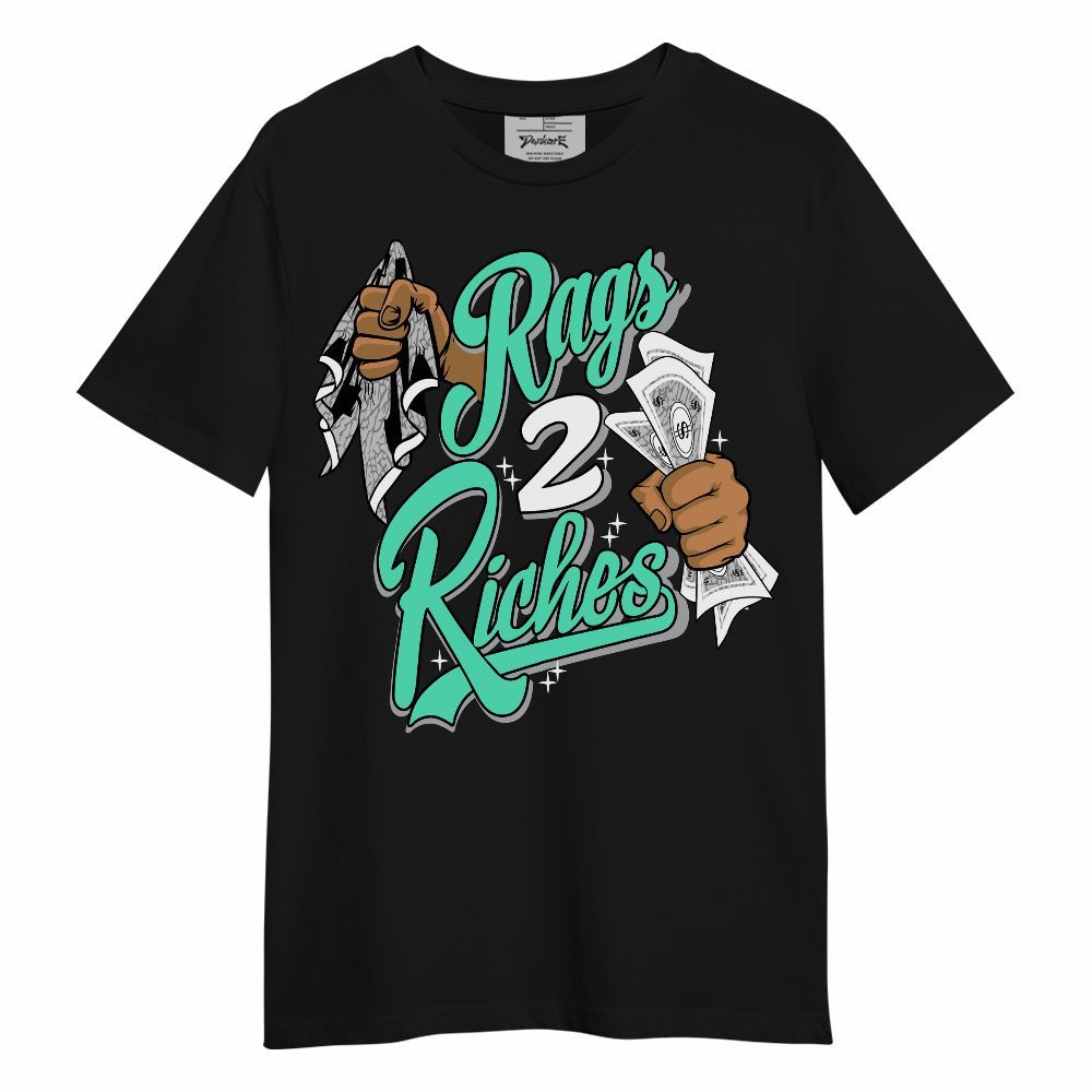 Shirt To Match Black Green Glow 3s - Rag 2 Riches Unisex Shirt