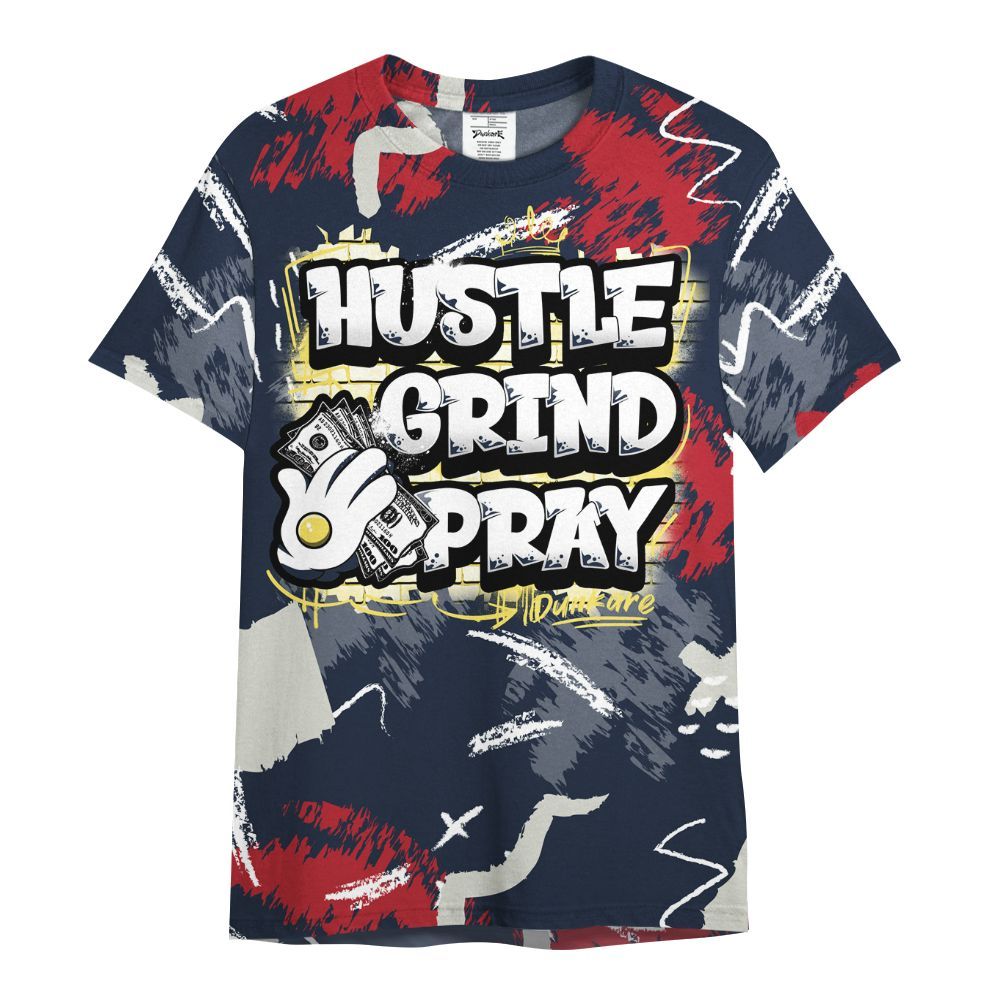 Shirt To Match Dunk Low COJP What The 2024 - Hustle Grind Pray Retro All Over Print