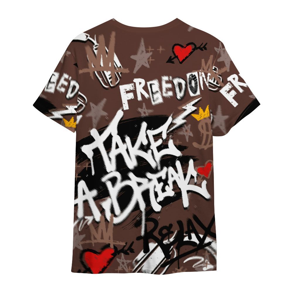 Shirt To Match KD 4 Christmas - Take Break Freedom Graffiti Streetwear All Over Print