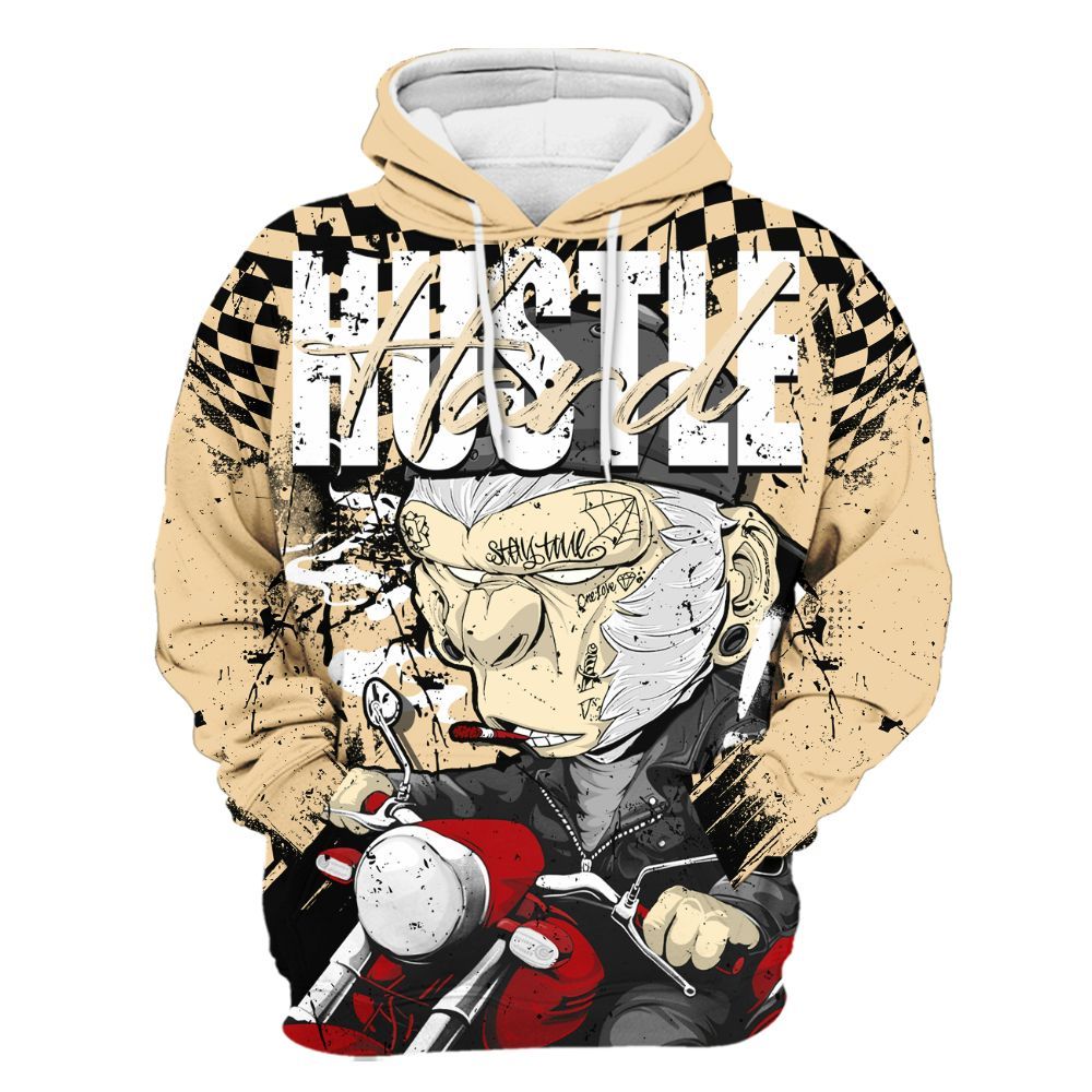 Hoodie To Match Dunk Low Strawberry Waffle - Hustle Hard Monkey All Over Print