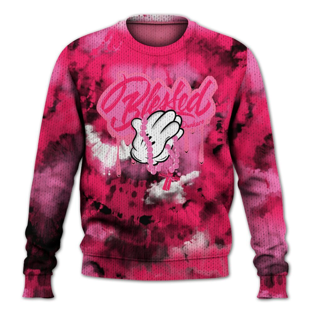 Knitted Sweater To Match Air VaporMax Plus Triple Pink - God Blessed Tie Dye