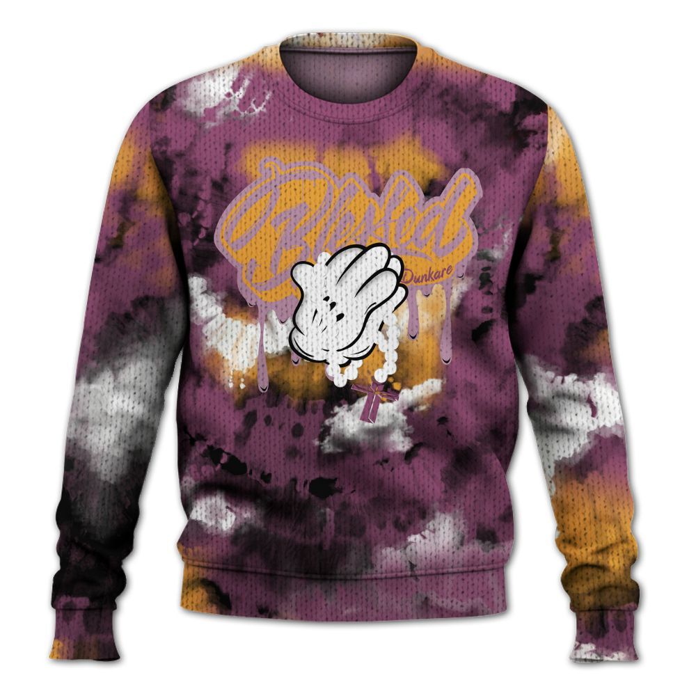 Knitted Sweater To Match High OG Brotherhood 1s - God Blessed Tie Dye