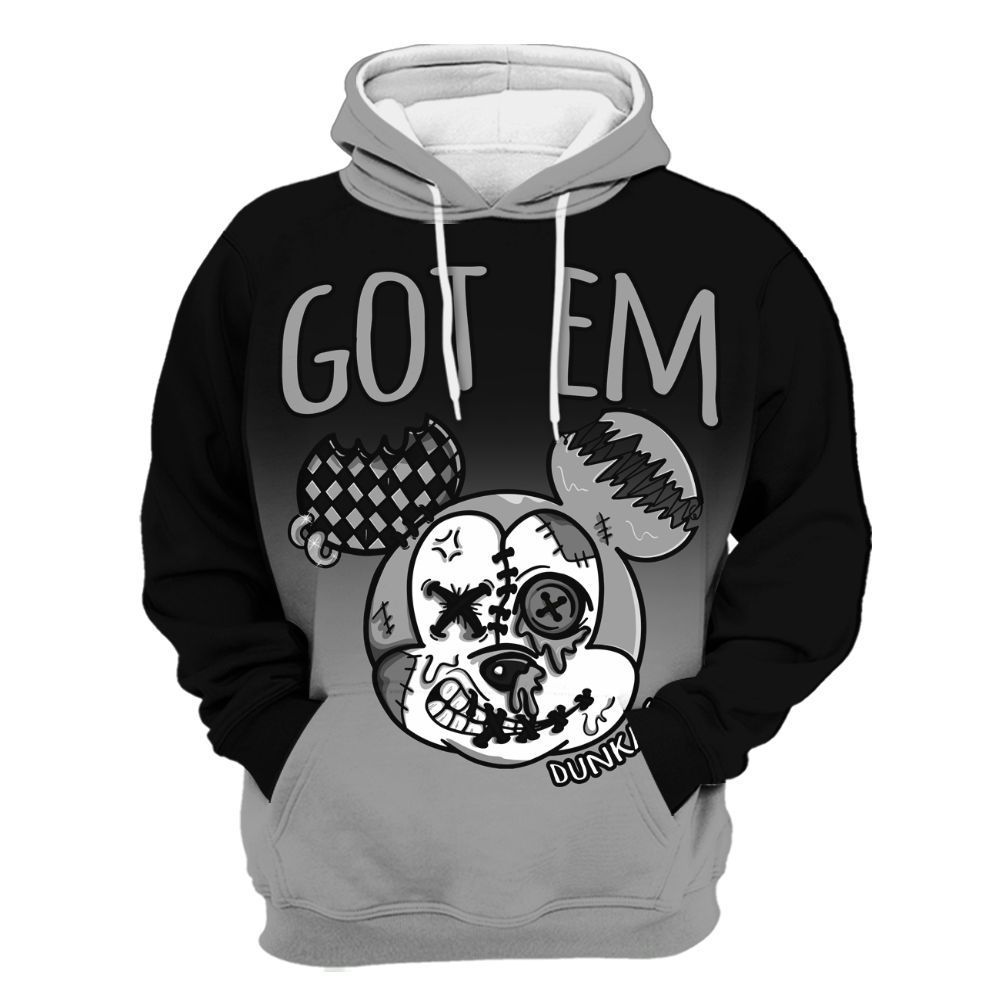 Hoodie To Match Black Wolf Grey 12s - Got Em Dripping All Over Print