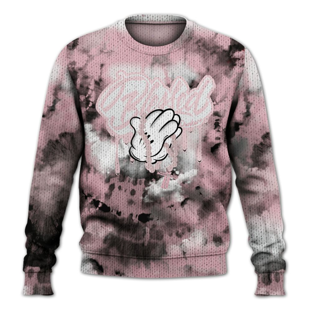 Knitted Sweater To Match Air Max DN Pink Foam - God Blessed Tie Dye