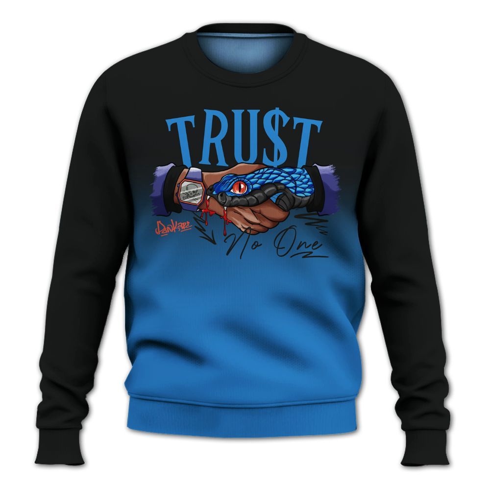 Sweatshirt To Match Hi-Res Blue 700s - Snake Trust No One Drip All Over Print