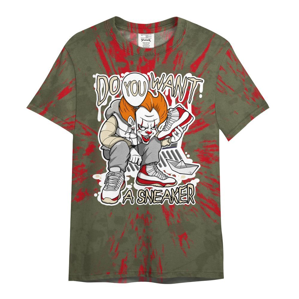 Shirt To Match Travis Scott Low OG Medium Olive 1s - Clown Scary Sneakers Graphic Halloween All Over Print