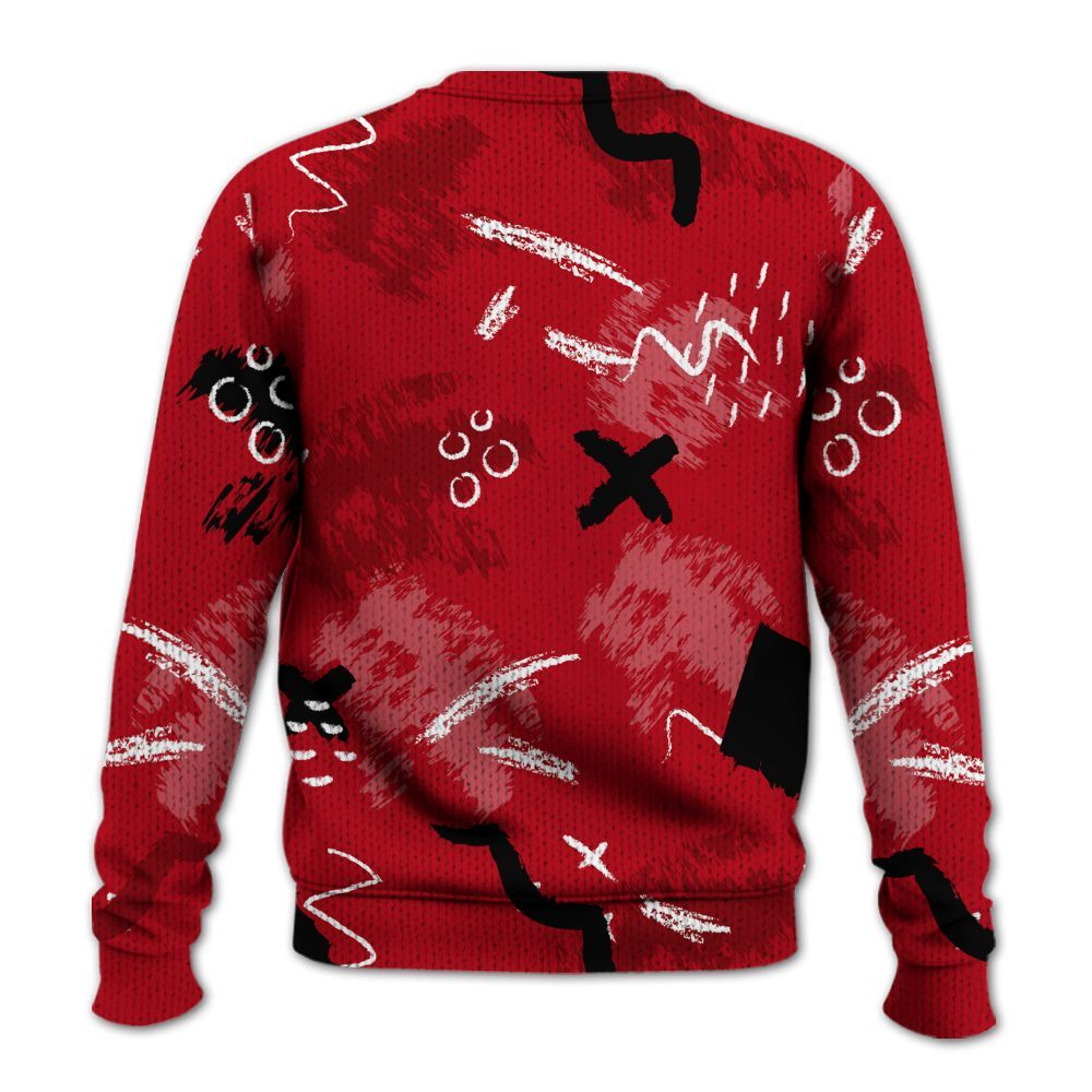 Knitted Sweater To Match Bred Velvet 11s - Hustle Grind Pray Graphic Street Style