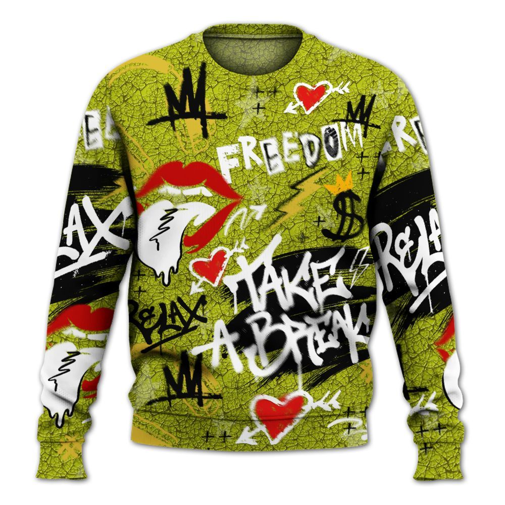 Sweatshirt To Match Dunk Low QS Halloween Skull - Take Break Freedom Graffiti Streetwear All Over Print