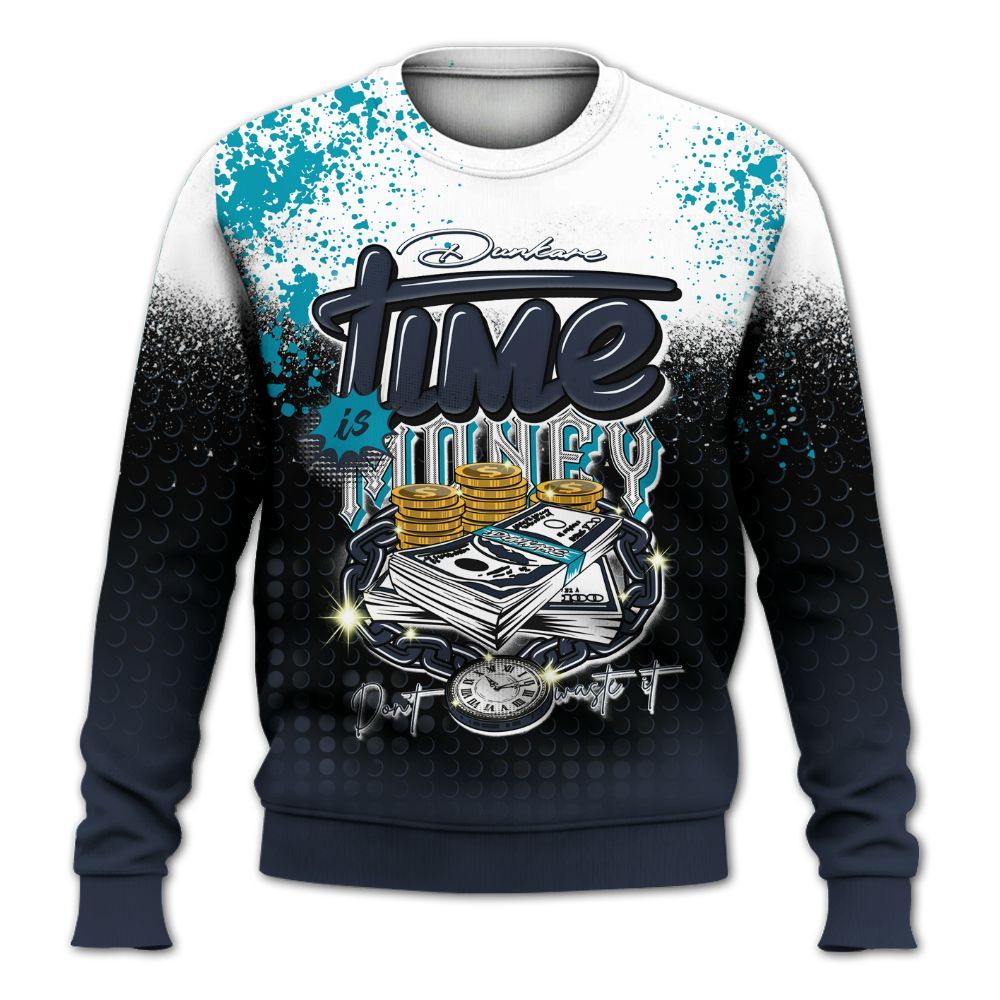 Sweatshirt To Match Retro Obsidian 13s - Halftone Time Is Money All Over Print