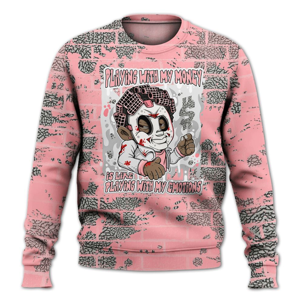 Sweatshirt To Match Retro Wings 3s - Playing With My Money Graphic Halloween All Over Print