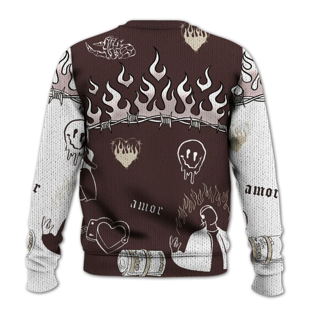 Knitted Sweater To Match Burgundy Crush 3s - Snake Trust No One