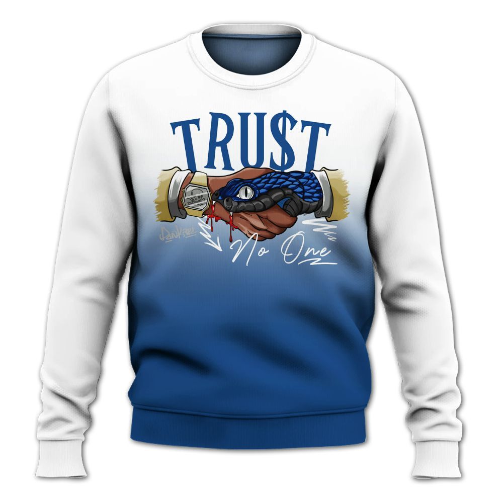 Sweatshirt To Match Air Ship Royal Blue - Snake Trust No One Drip All Over Print