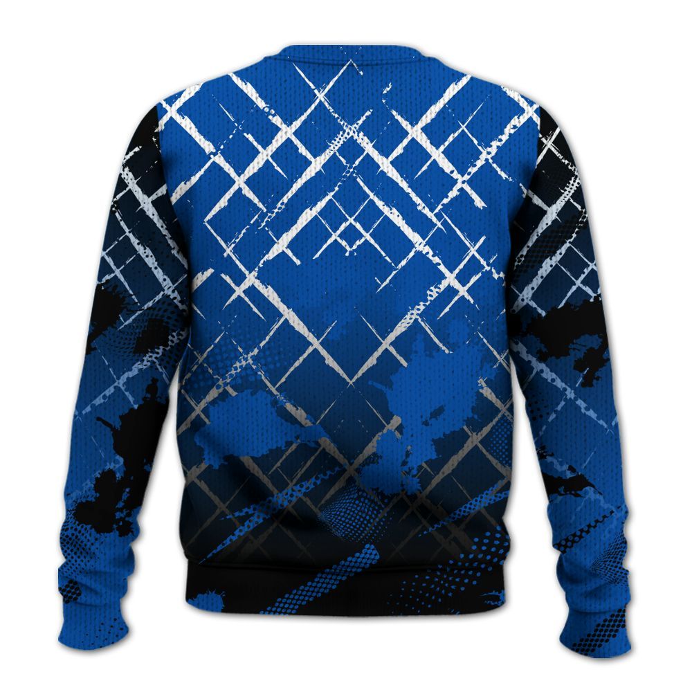 Knitted Sweater To Match Racer Blue 5s - Halftone Stand Business Dripping