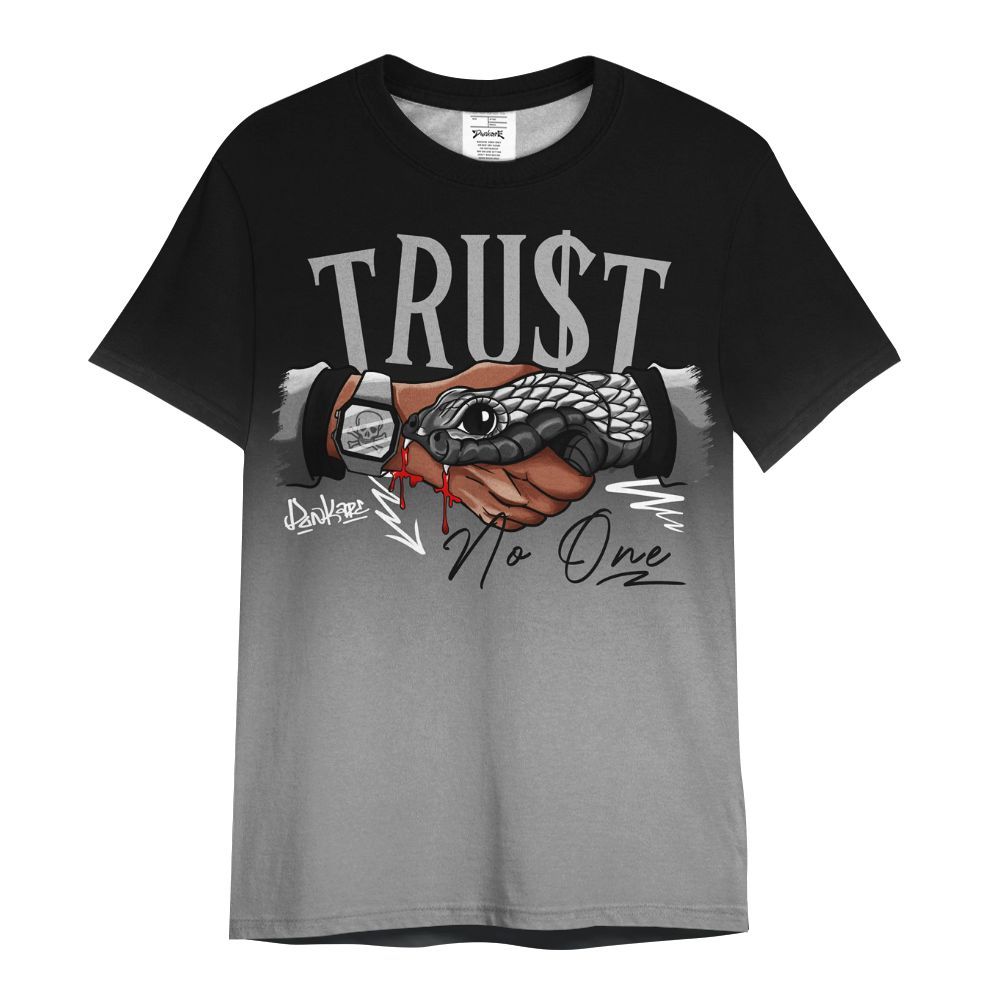 Shirt To Match Black Wolf Grey 12s - Snake Trust No One Drip All Over Print