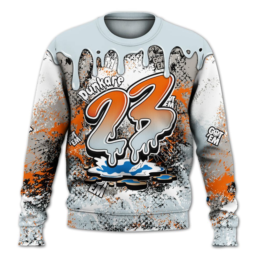 Sweatshirt To Match Retro High OG Alaska 1s - Dripping 23 Drip All Over Print