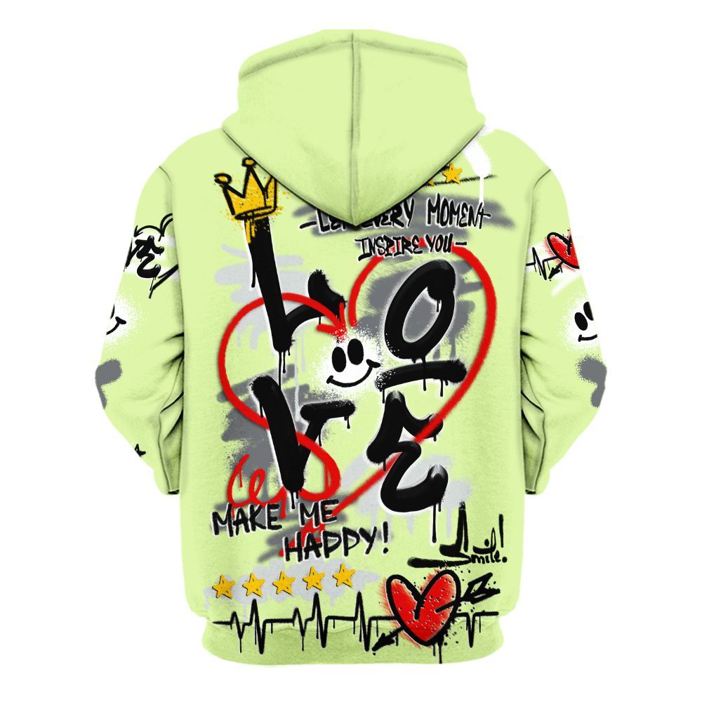 Hoodie To Match Smoke Grey Volt TR 1s - Happy Love Beats Graffiti Streetwear All Over Print