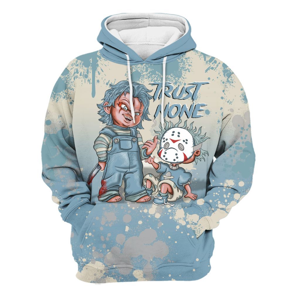 Hoodie To Match Retro SoleFly 13s - Trust No One Scary All Over Print