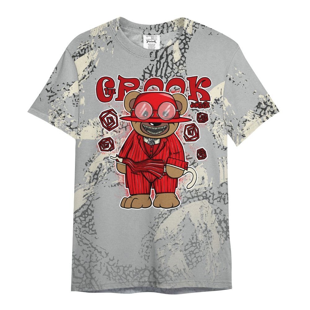 Shirt To Match Cement Grey 3s - Swindler Bear Circle Slpash All Over Print