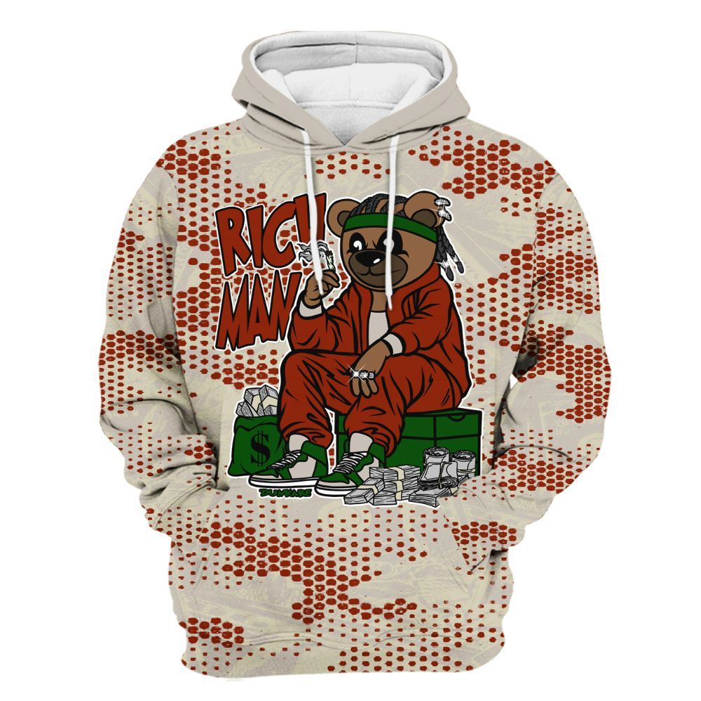 Hoodie To Match El Grito 5s - Rich Man Bear Banknotes Art All Over Print