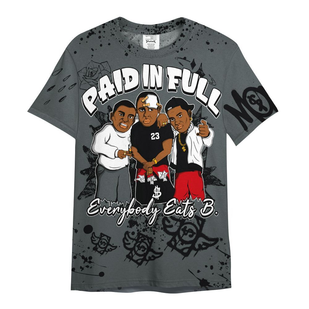 Shirt To Match Black RM Nigel Sylvester 4s - Everybody Paid In Full Crayon All Over Print