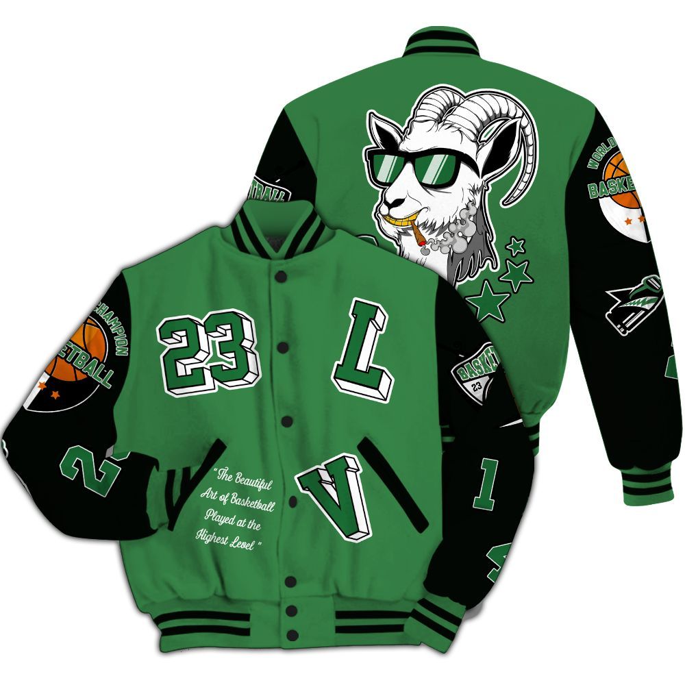 Varsity Jacket To Match Lucky Green 1s - The GOAT Got Em Streetwear All Over Print