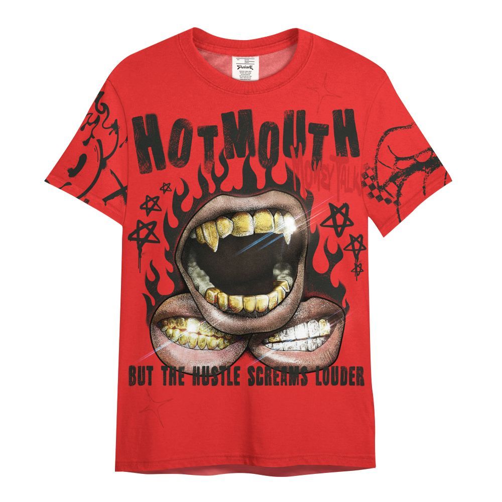 Shirt To Match Red Thunder 4s - Mouth Burning Street Style All Over Print