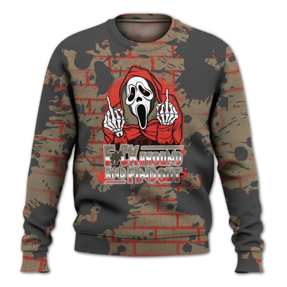 Sweatshirt To Match Olive 9s - F#CK And Find Out Graphic Halloween All Over Print