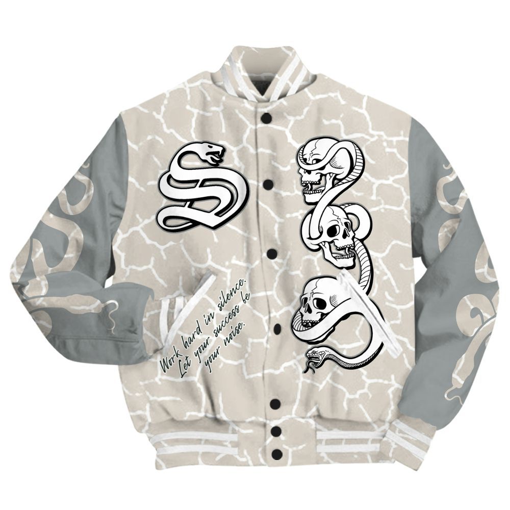 Varsity Jacket To Match Retro Pure Money 3s - Snake Move In Silence All Over Print