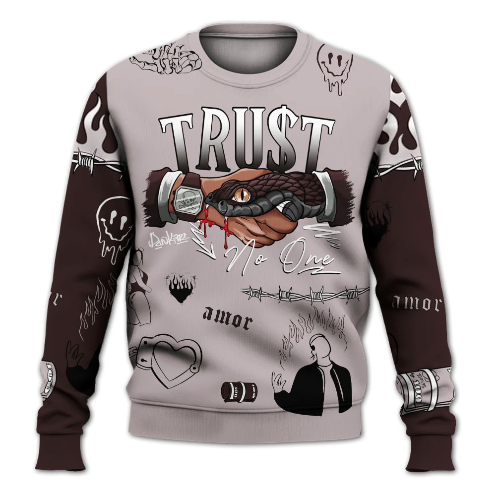 Sweatshirt To Match AMM Air Smokey Mauve 6s - Snake Trust No One All Over Print