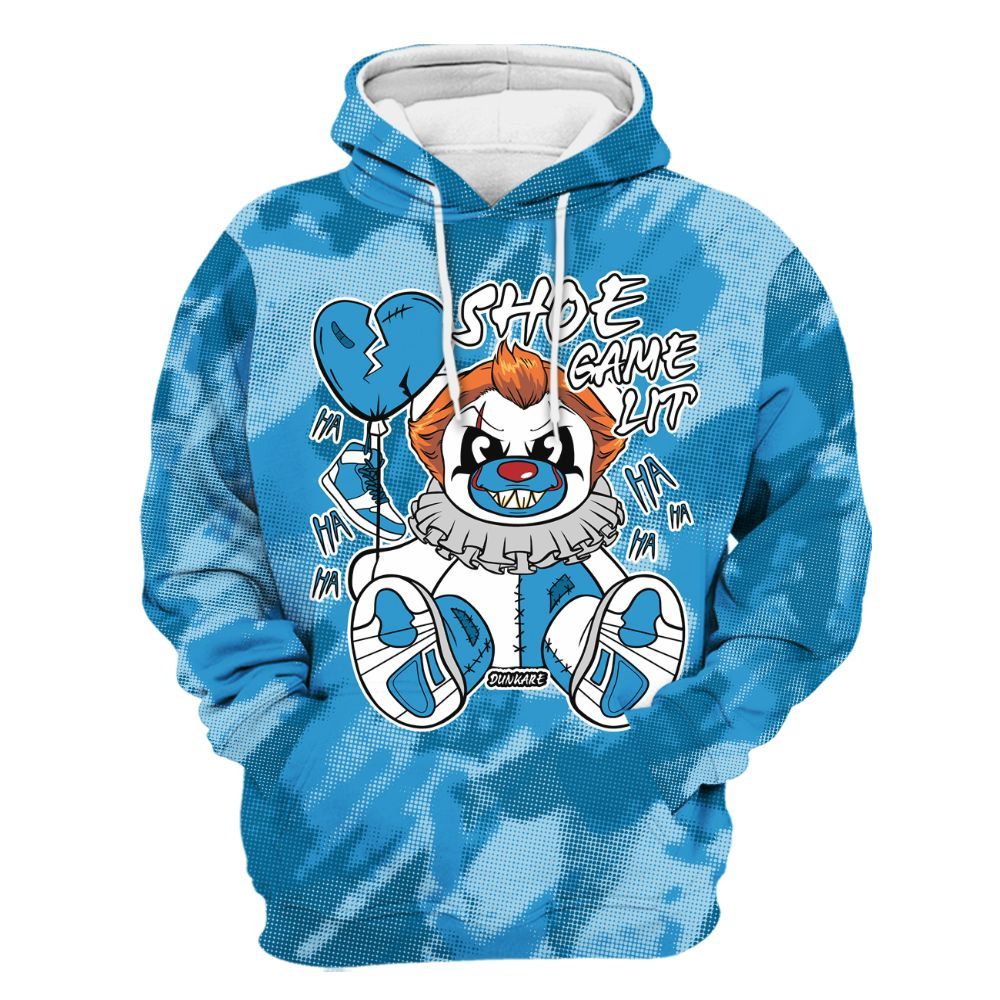 Hoodie To Match Powder Blue 9s - Shoe Game Bear Abstract Halftone All Over Print