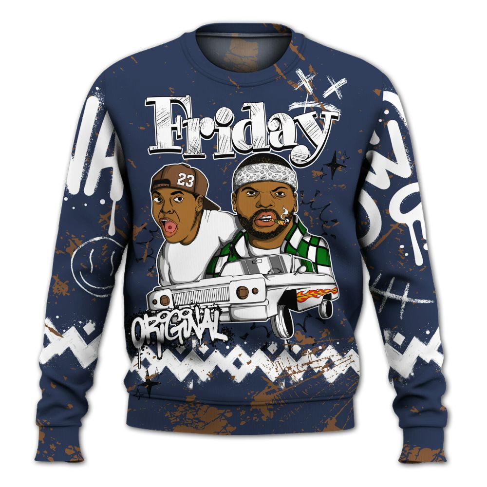 Sweatshirt To Match Midnight Navy 13s - Friday Sneaker Crayon All Over Print