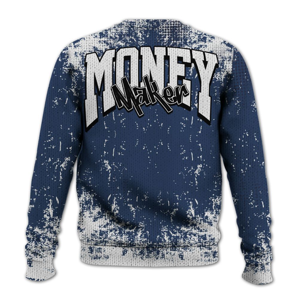 Knitted Sweater To Match Low 85 Metallic Blue 1s - Move In Silence Money Street Retro