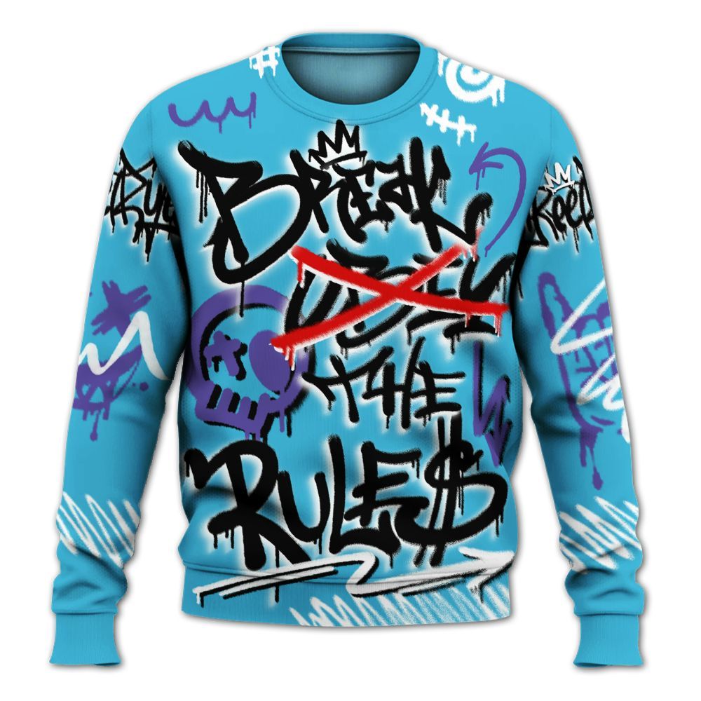 Sweatshirt To Match Retro Aqua 6s - Break Rules Streetwear All Over Print