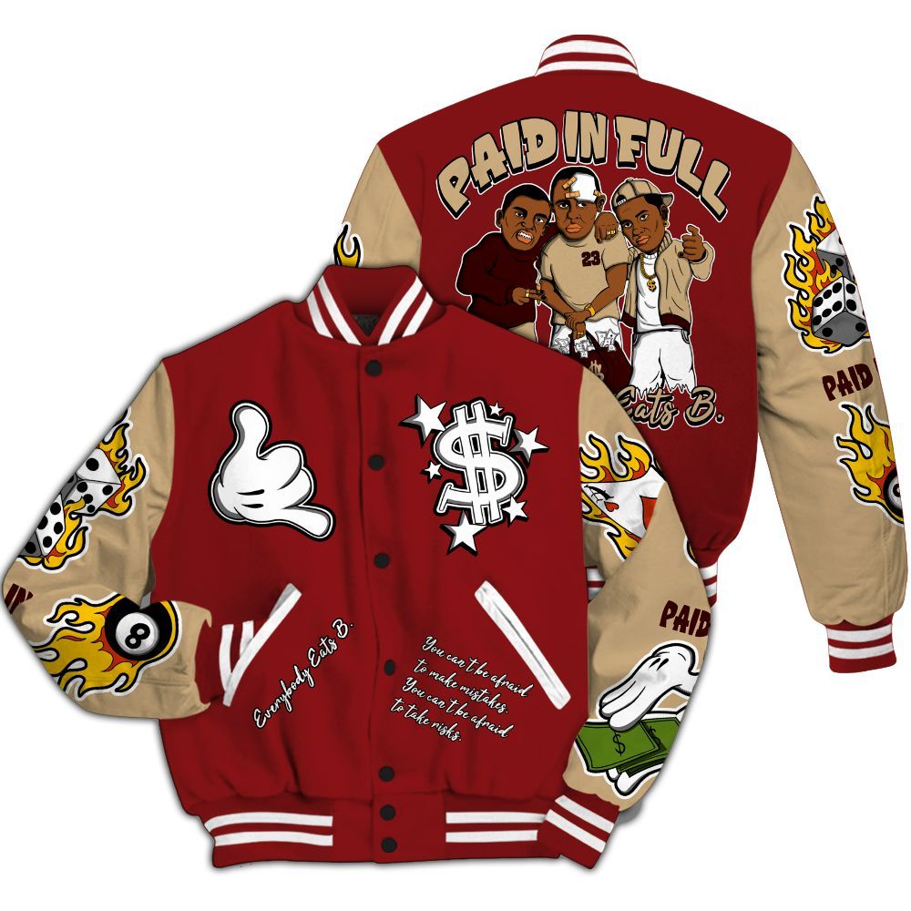 Varsity Jacket To Match Bin 23 3s - Everybody Paid In Full Graphic All Over Print