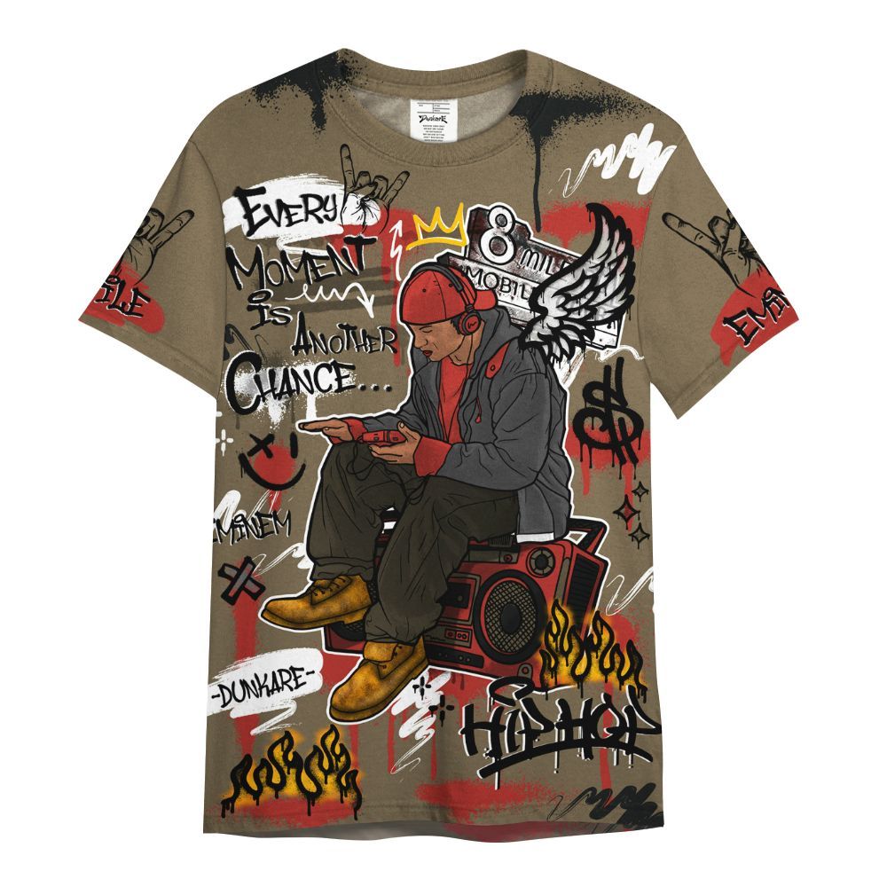 Shirt To Match Olive 9s - 8Mile Movie Graffiti All Over Print