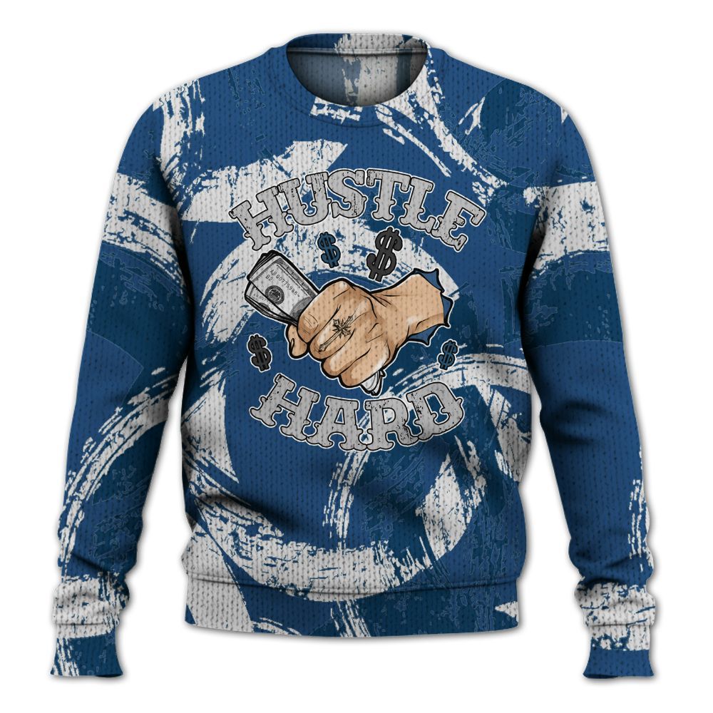Knitted Sweater To Match High OG Midnight Navy 1s - Hustles Hard! Splash