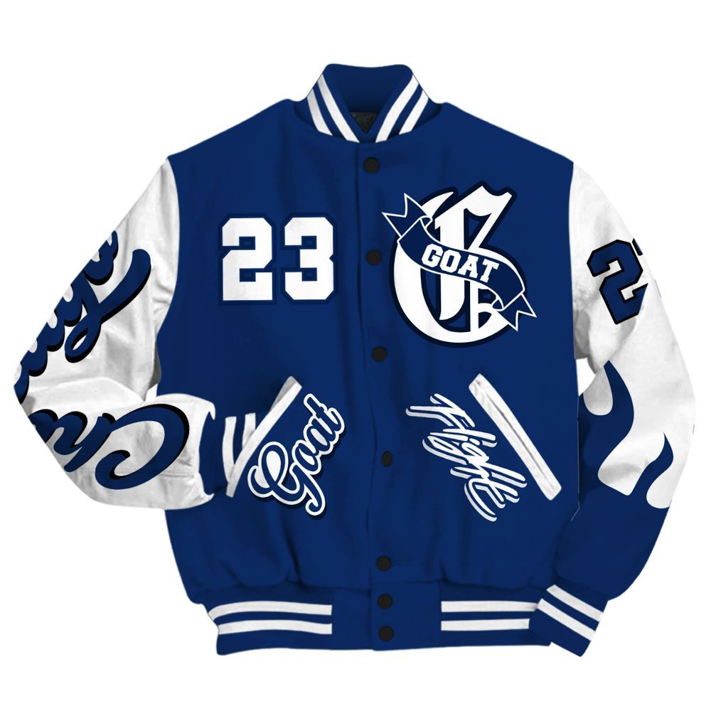 Varsity Jacket To Match High OG Deep Royal Blue 1s Shirt - The G.O.A.T Flight Streetwear All Over Print