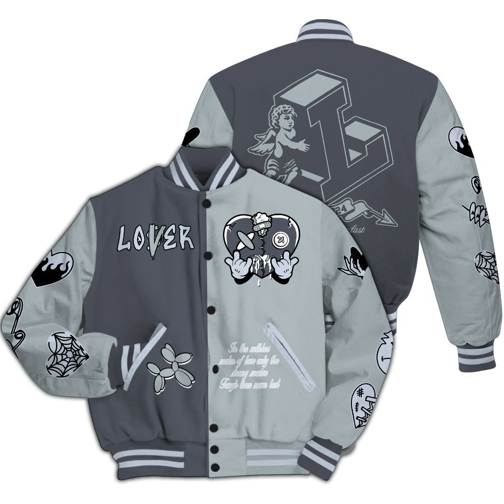 Varsity Jacket To Match Retro Wolf Grey 5s - Loser Lover Heartbreak All Over Print