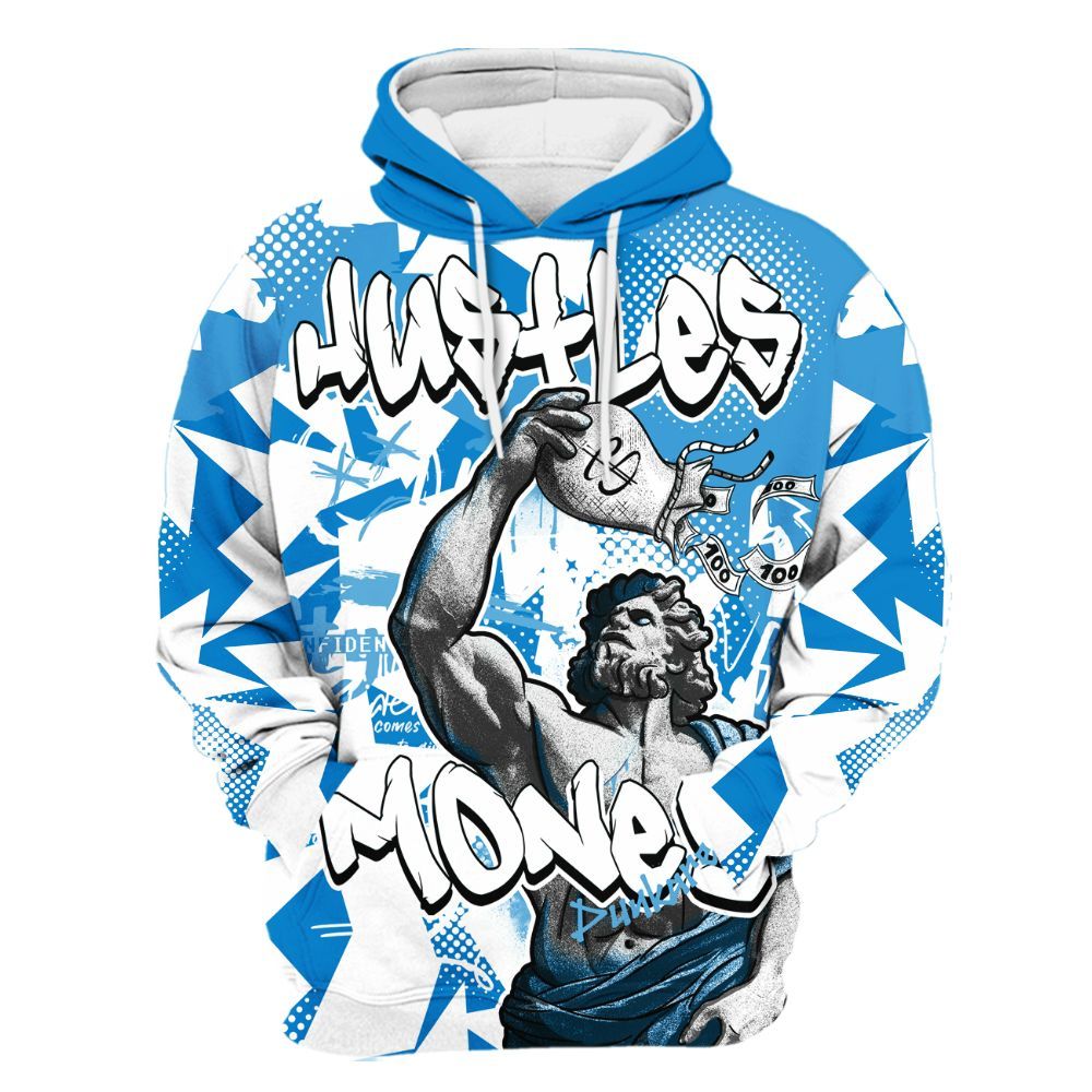 Hoodie To Match Industrial Blue 4s - Huslte Money Retro Military Blue 4s Outfit All Over Print