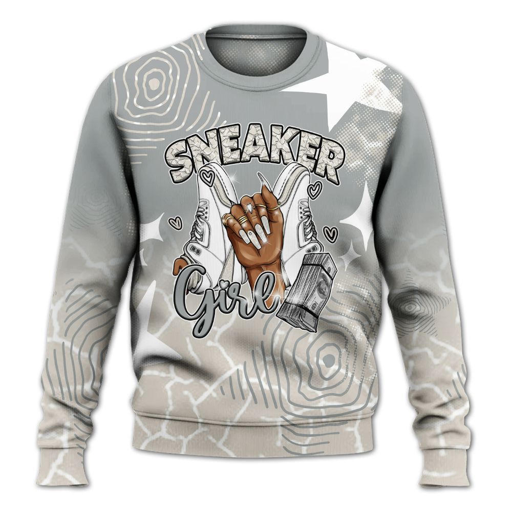 Sweatshirt To Match Retro Pure Money 3s - Sneakerz Girlz Unique Starz All Over Print