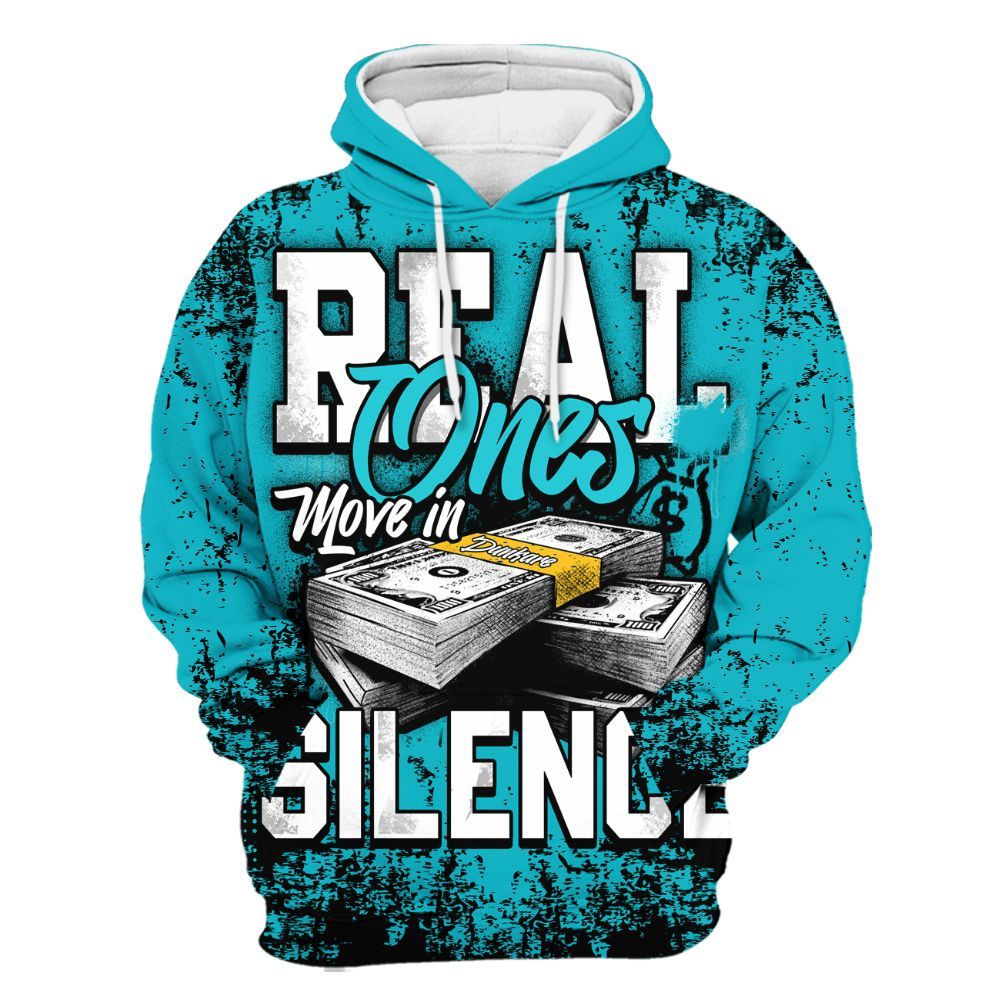 Hoodie To Match Retro Aqua 5s - Move In Silence Money Street Retro All Over Print