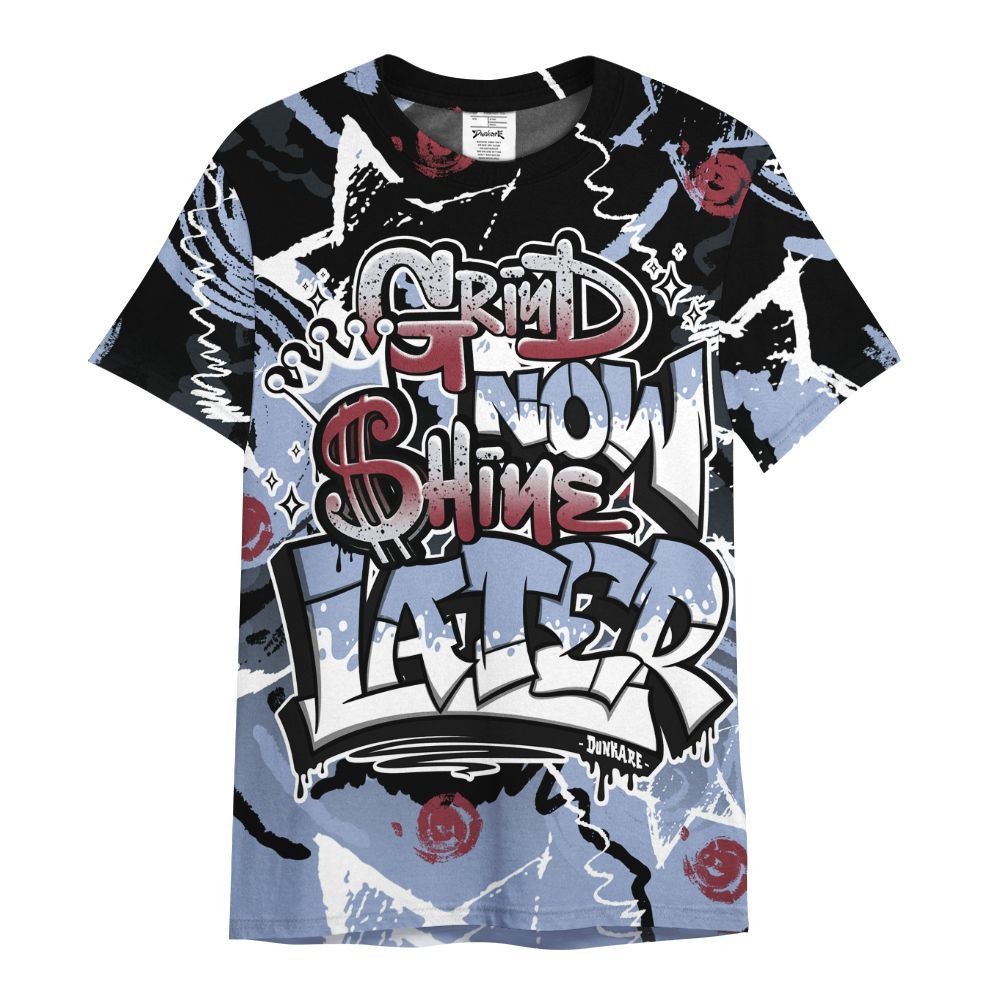 Shirt To Match Black Metallic 5s - Grind Shine Later Drip All Over Print