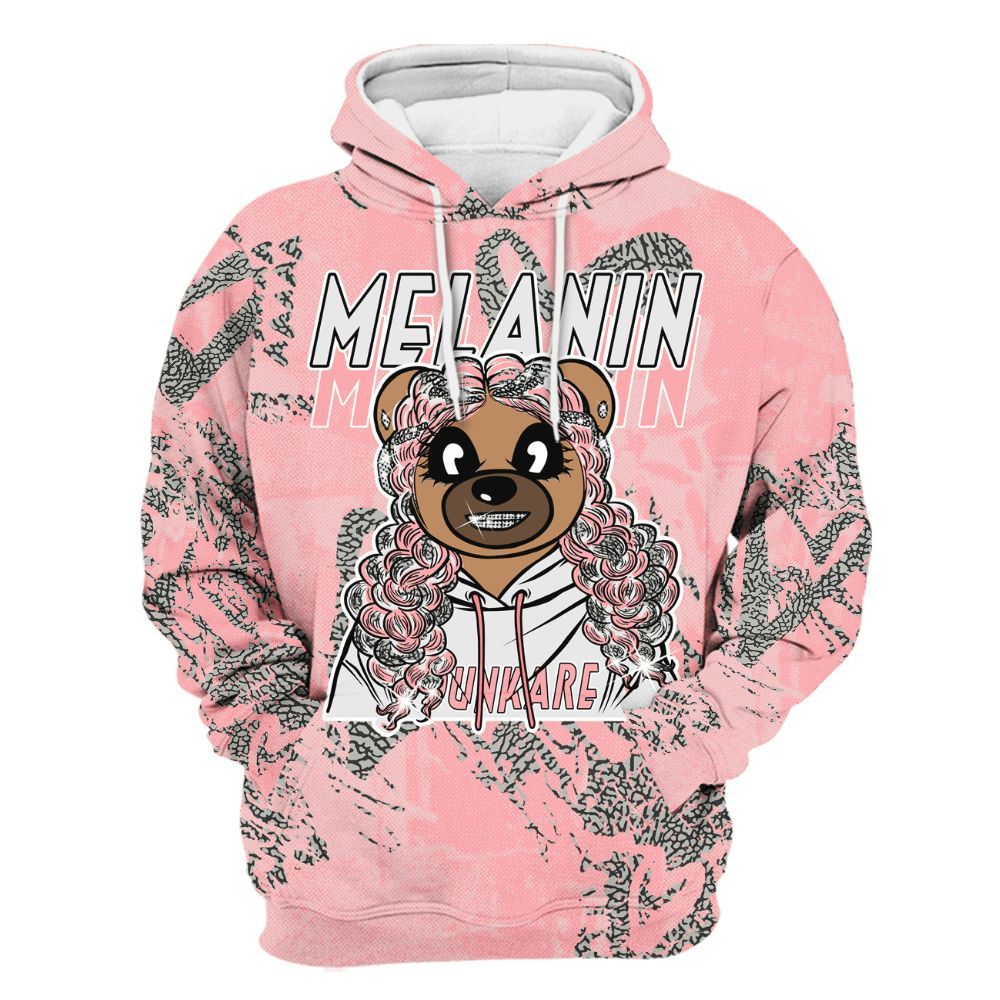 Hoodie To Match Retro Wings 3s - Pigments Bear Heart Grunge All Over Print