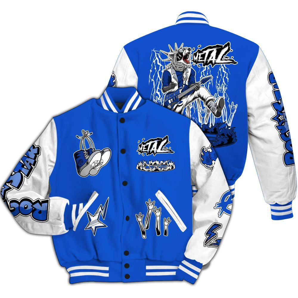 Varsity Jacket To Match Air Foamposite One Royal - Punk Rock Raccoon All Over Print