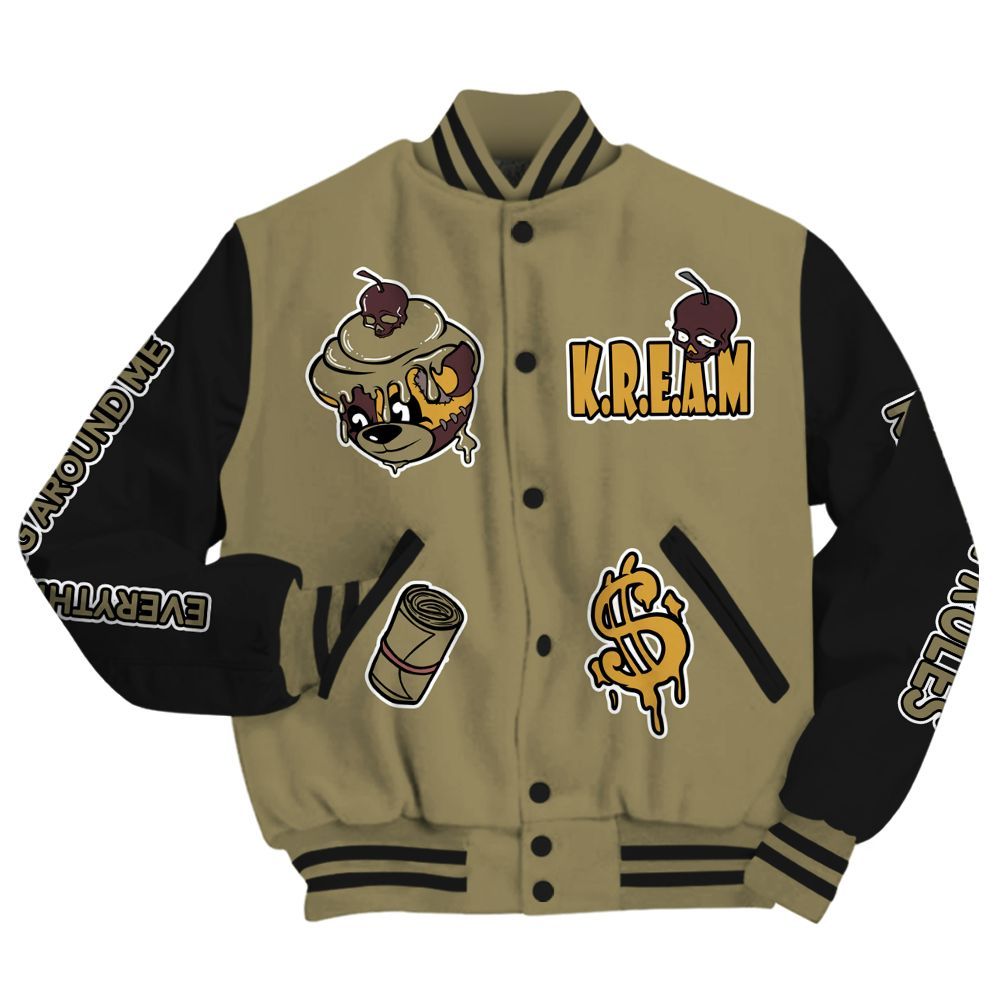 Varsity Jacket To Match Black Olive 7s - Loot Bear All Over Print