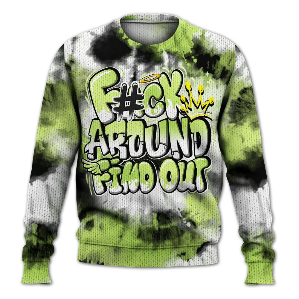 Knitted Sweater To Match Air Max SNDR Volt - Tie Dye FK Around Find Out